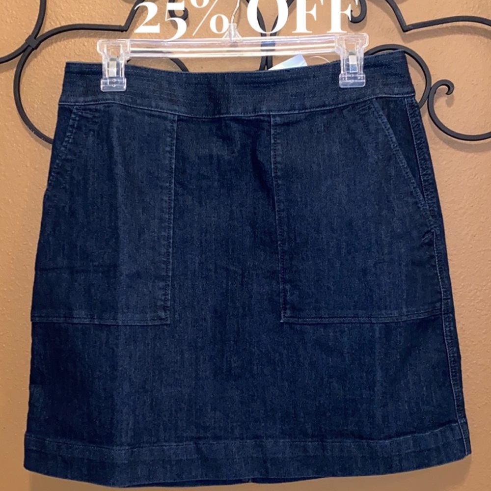 LOFT Brand New Blue Denim Skirt with Pockets